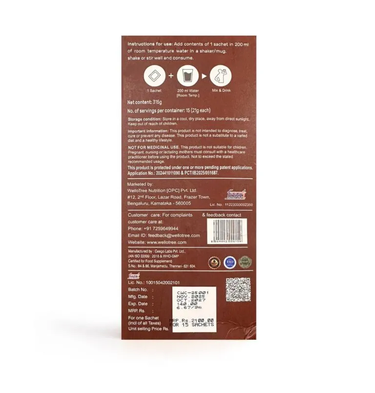 Wello Recoop Chocolate Flavour (Pack of 15 sachets) - Image 3