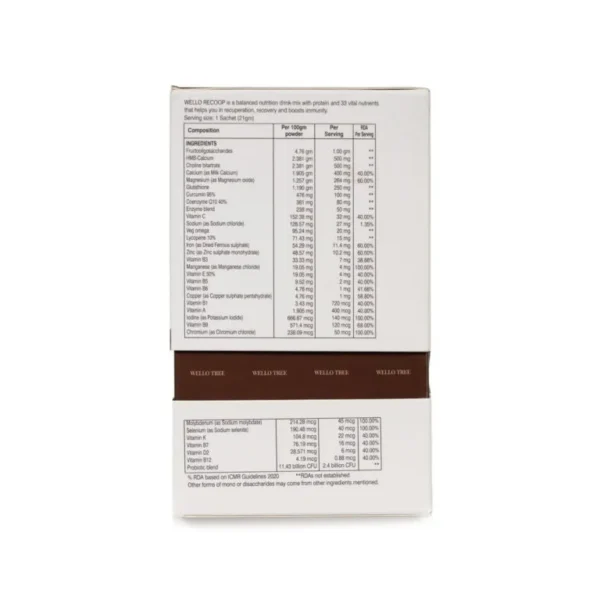 Wello Recoop Chocolate Flavour (Pack of 6 sachets)