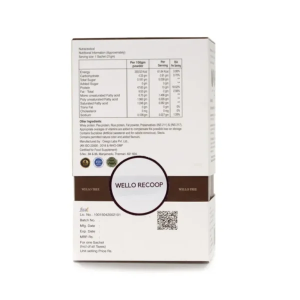 Wello Recoop Chocolate Flavour (Pack of 6 sachets)