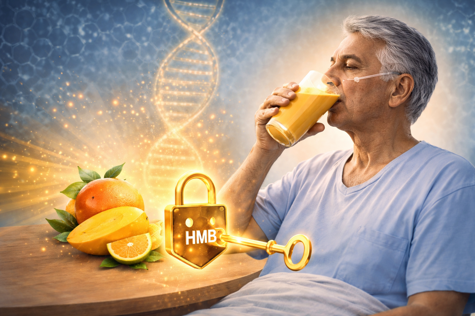 a patient drinling wello recoop mango flavour drink